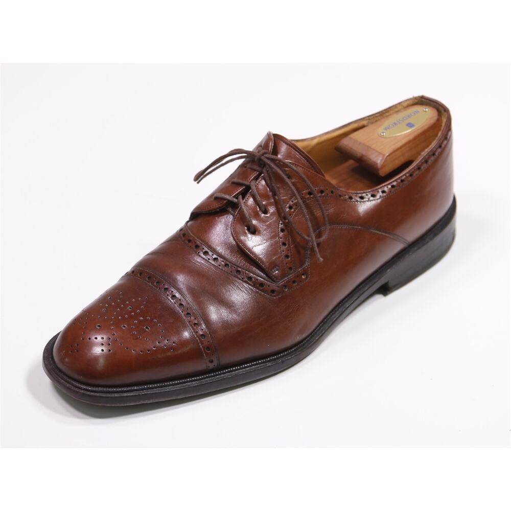 Paolo De Marco Brown Captoe Oxford Leather Dress Shoes 10.5 M